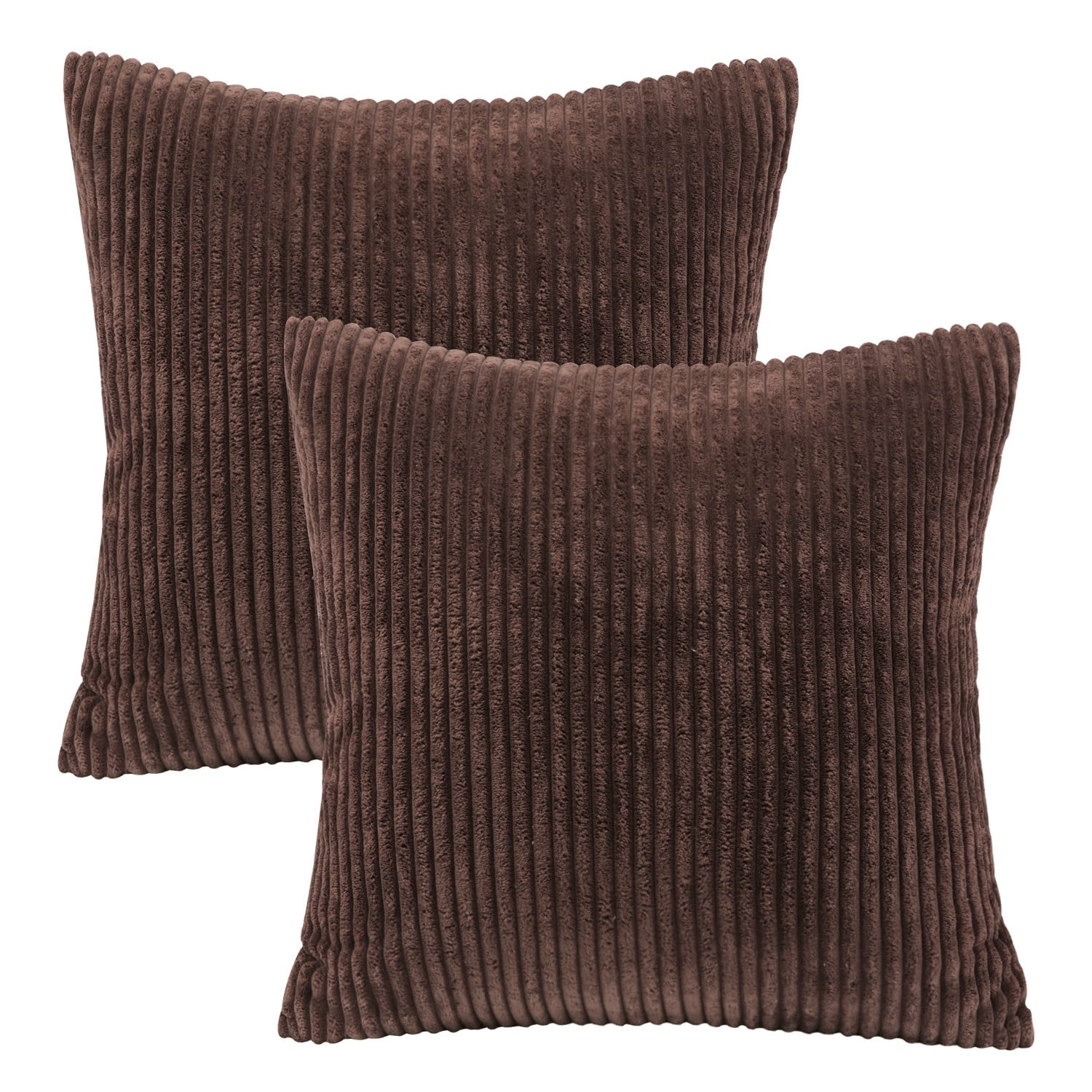 Phantoscope 20" x 20" Modern, Contemporary, Transitional Brown Striped Polyester Throw Pillow , ( 2 Count)