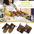 thumbnail image 5 of Fotbe Rustic Sunflower Bouquet for 4Pcs Oven Mitts and Pot Holders, 500℉ Heat Resistant Oven Mitts , Non-Slip Silicone Surface Safe for Baking, Cooking, BBQ, 5 of 6