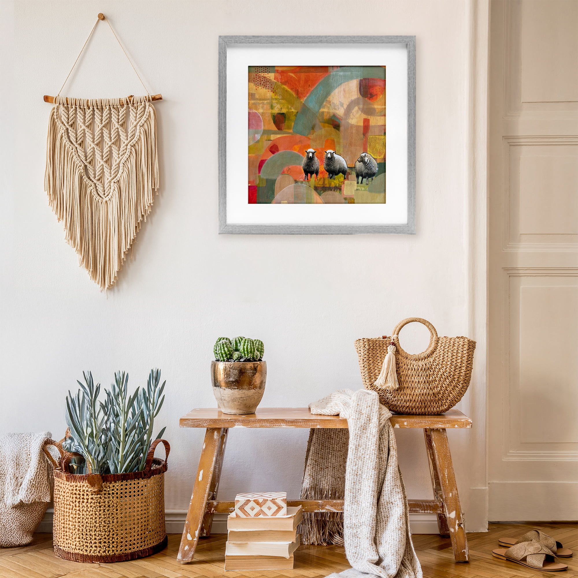 Stupell Industries Counting In My Sheep Gray Framed Print Under Glass, design by Dianna Fritzler