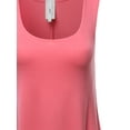 thumbnail image 3 of A2Y Women's Fit Flare Scoop Neck Handkerchief Hem Tunic Tank Top Dress Coral M, 3 of 5