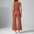thumbnail image 6 of CHUMUD Petite Womens Matching Sets 2 Piece Summer Outfits Sleeveless High Neck Tank Tops & Wide Leg Pants Trousers Casual Going Out, 6 of 8