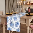 thumbnail image 2 of Table Runners 70 Inches Long Dress Scarves, Blue Watercolor Floral Farmhouse Coffee/Dining/Kitchen Table Decor, Holiday Table Runner, Spring Flower Abstract Art 13x70 Inch, 2 of 9