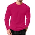 thumbnail image 5 of DPTALR Men's Solid Color Loose Casual Fitness Sports Top Home Wear T-Shirt,Hot Pink,Big and Tall Men XXXL, 5 of 5