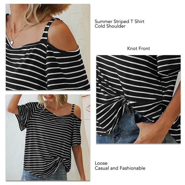 Blusas De Camisas Sueltas, Parte Superior De Hombros Descubiertos, Bien Combinada, Casual, A La Moda Para La Playa Para Mujeres Amonsee Otros