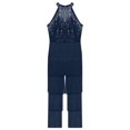 thumbnail image 5 of Xnihocha Womens Shiny Sequin Tassel 70s 80s Disco Dance Outfits Sleeveless Open Back Jazz Latin Jumpsuit Navy Blue XXL, 5 of 7