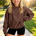 thumbnail image 2 of Bovxnpu Sweatshirts Kids Fleece Lined Crew Neck Long Sleeve Pullover Top Outfits, 2 of 8