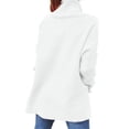 thumbnail image 3 of Xuanfei Women Solid Color Turtle Neck Mid-Length Long Sleeve Side Split Sweater, 3 of 4