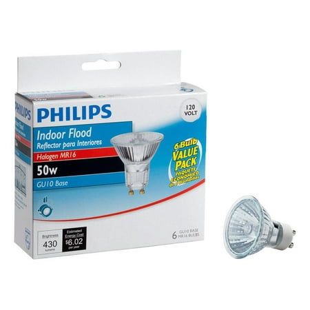 Philips LED Philips 415760 Indoor Flood 50-Watt MR16 GU10 Base 120-Volt Light Bulb,