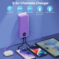 thumbnail image 3 of Banco de energía APHUWJ 33800 mAh USB C con cables y enchufe integrados, 3 of 7