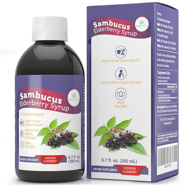 Elderberry Syrup for Kids & Adults Immune System Support with Organic