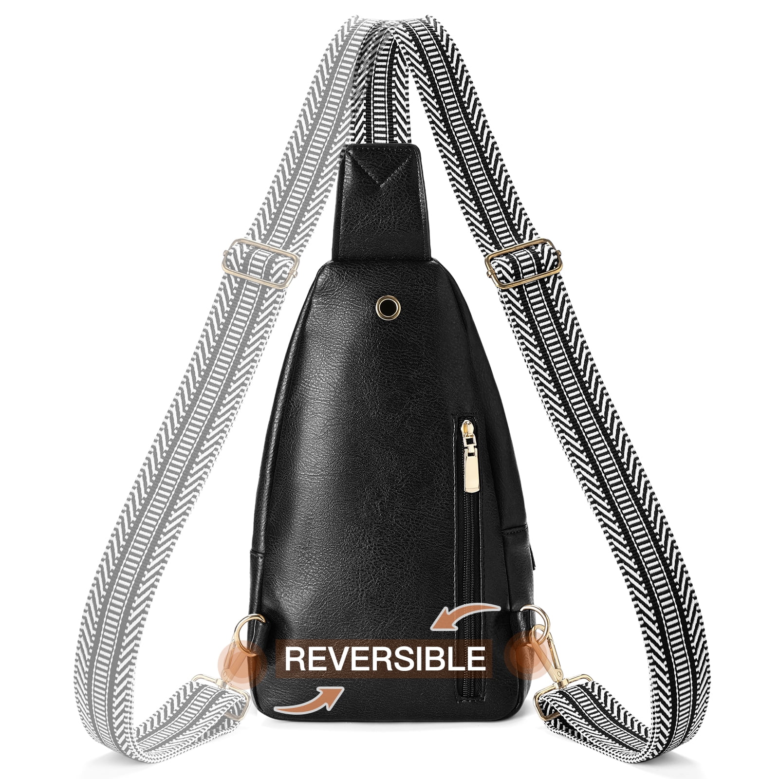 GAEKEAO Sling Bag for Women Crossbody Bags Fanny Pack Vegan Leather Chest Bag Travel Shoulder Belt Purse Backpack Gifts