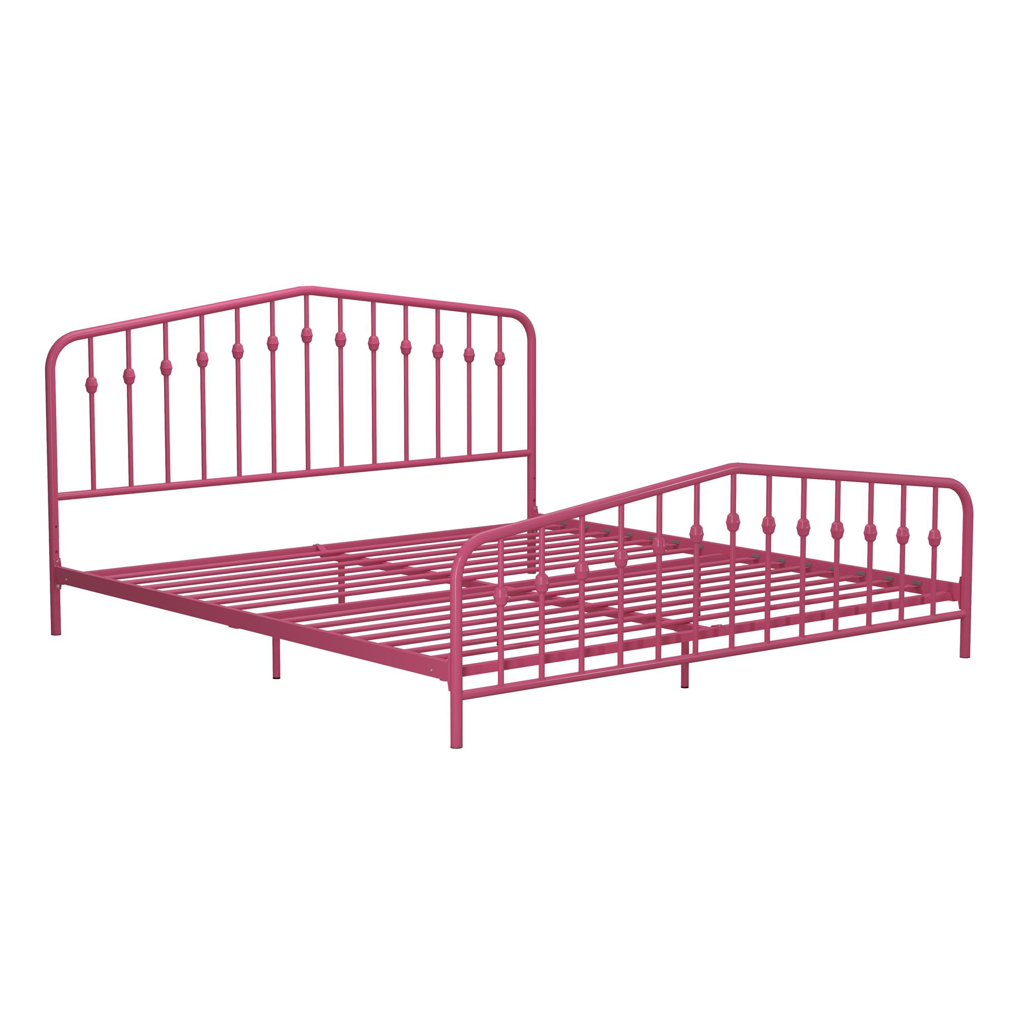 Novogratz Bushwick Metal Platform Bed Frame with Headboard, King, Hot Pink - image 4 of 26