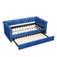 thumbnail image 4 of Noble House Upholstered Daybed with Trundle, Tufted Button Design with Curved Arms, No Box Spring Needed,Blue, 4 of 8
