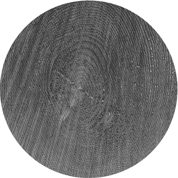 Ahgly Company Indoor Round Patterned Battleship Gray Area Rugs, 6' Round