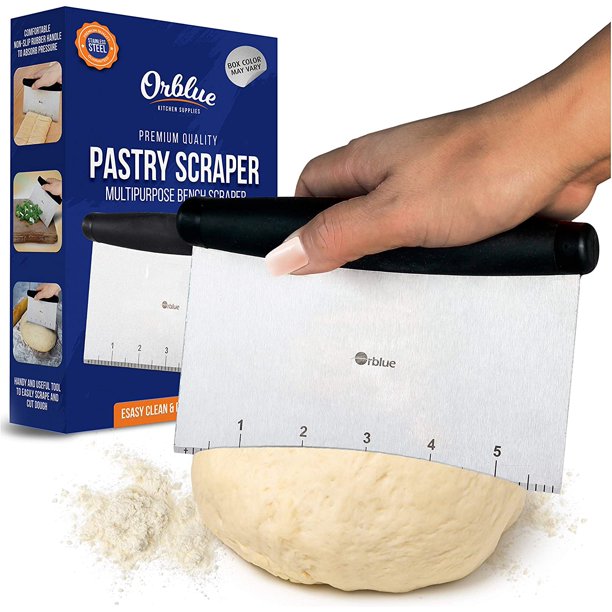 Orblue Pastry Scraper, Stainless Steel Pizza Dough Cutter and Chopper