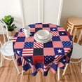 thumbnail image 6 of American Memorial Independence Day Firework Round Tablecloth Spring 4Th of July Patriotic Table Cloth Cover Mat Lace Washable Polyester 60" Dining Decorative for Home Party Wedding Picnic, 6 of 6
