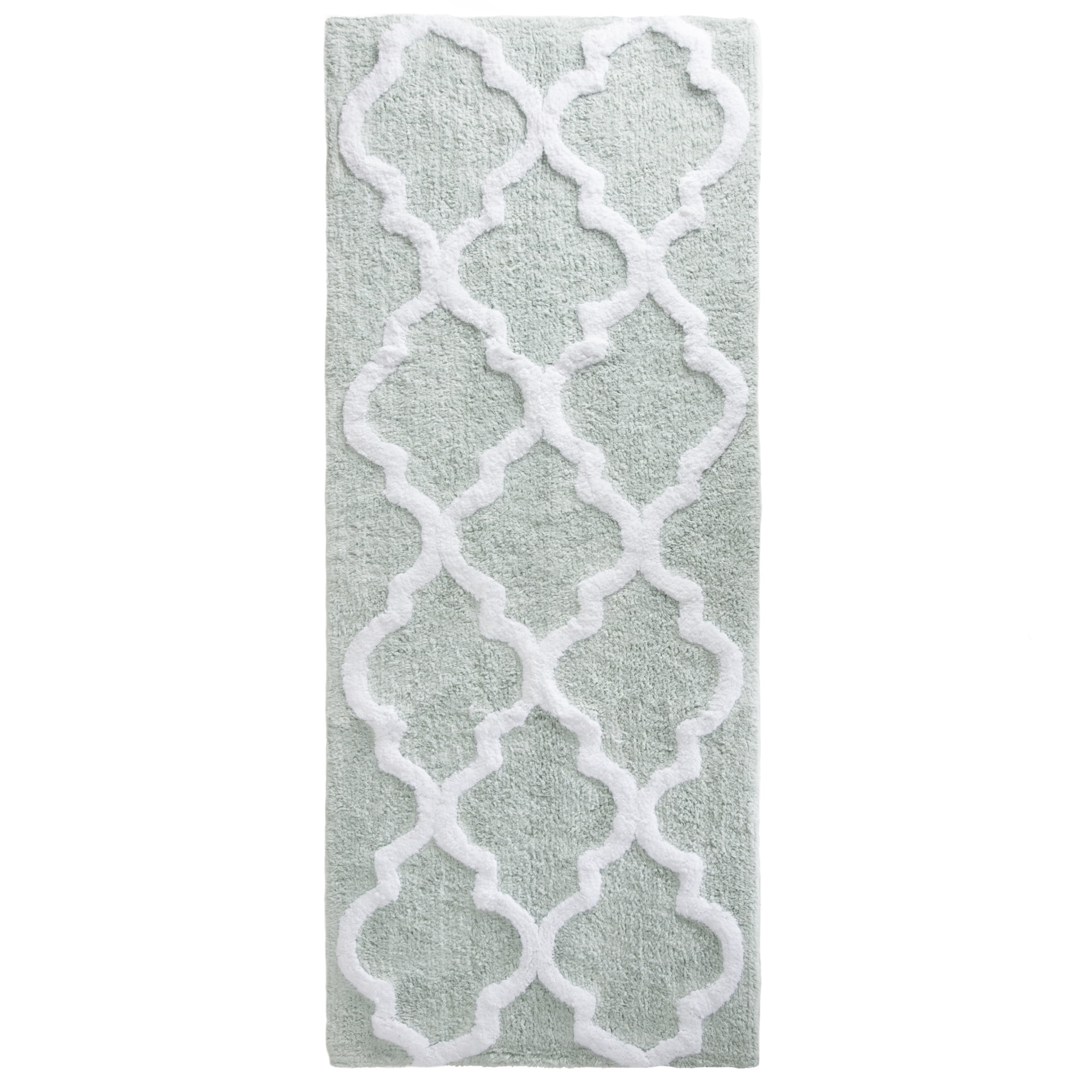 Somerset Home 100% Cotton Trellis Bathroom Mat - 24x60 inches - Seafoam
