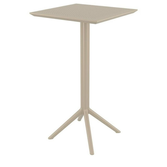 Sky 24 inch Square Folding Bar Table in Taupe finish