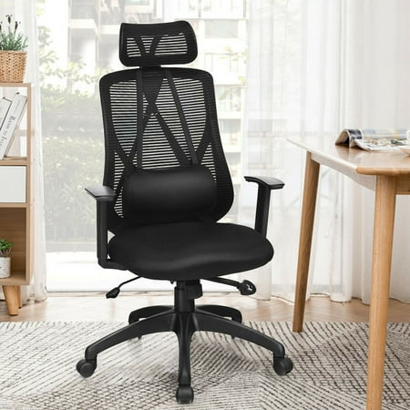 Gymax Mesh Office Desk Chair Recliner Adjustable Mid Back With
