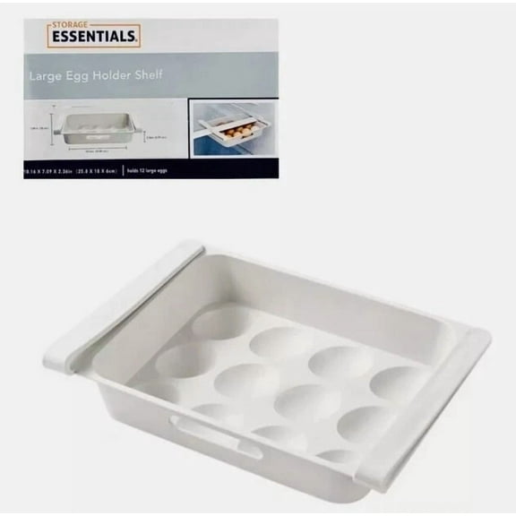 Storage Essentials Large 12 Egg Holder Shelf Refridgerator Organization Fridge