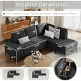 thumbnail image 3 of YODOLLA 85.5" Sectional Sofa with Armrest Storage, Right Facing Convertible Couch for Living Room, Black, 3 of 8