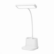 Desk Lamp, LED Desk Lamps for Home Office, Wireless USB charging Desk Lamp with Pen Holder, 3 Color Modes, Dimmable, Study Lamps for College Dorm Room, White