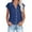 Navy, variant on Tumotour Linen Shirts For Women Button Down V Neck Short Sleeve Tunic Tops 2024 Summer Casual Solid Color Loose T-Shirt Business Blouse