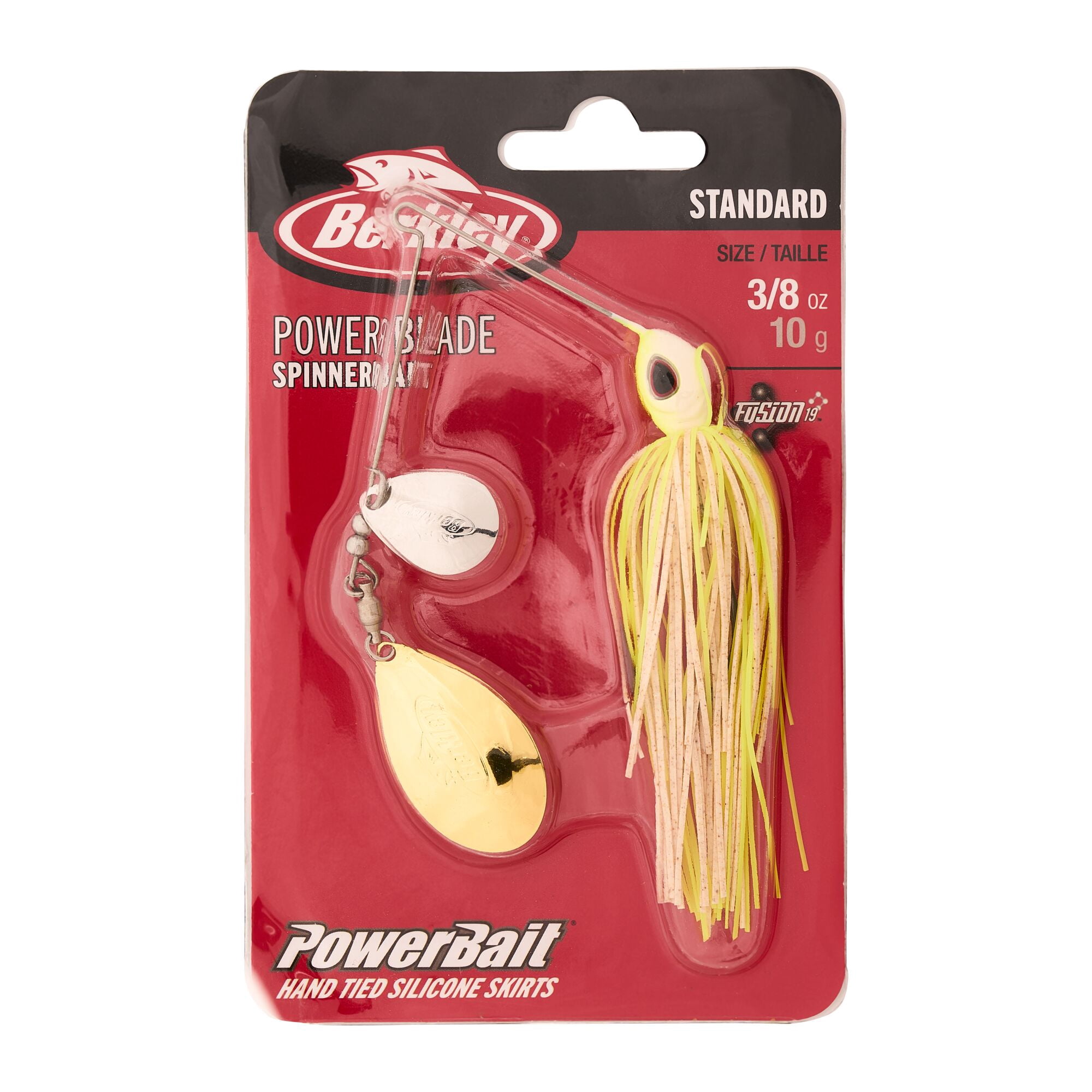 Berkley Power® Blade Standard, Spinnerbaits, White Chartreuse/Silver + Gold (1 Count)