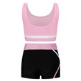 thumbnail image 2 of Manyakai Kids Girls 2 Piece Active Dancewear Outfit Crop Top and Shorts Set for Gymnastics Dancing Pink 6, 2 of 7