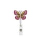 thumbnail image 1 of Hebilla de identificación retráctil con diamantes de imitación, clip de cocodrilo giratorio, hebilla de fácil extracción con forma de mariposa con incrustaciones de diamantes de metal, 1 of 5