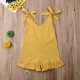 thumbnail image 4 of ITFABS Baby Girls Summer Sleeveless Romper Lace-up Button Down Ruffled Jumpsuit, 4 of 8