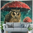 thumbnail image 4 of Orinice Owl Mushroom Rain Tapestry Wall Hanging Unique Style Art for Home Decor Living Room Bedroom Farmhouse Dorm 60x50inch, 4 of 6