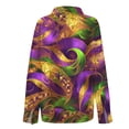 thumbnail image 5 of Blue T Shirts for Women Fashion Casual Printed Button Long Sleeve Shirts Tops, 5 of 6