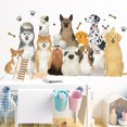 thumbnail image 4 of Un conjunto de lindos perros Pegatinas de pared Etiqueta de la pared Decoración de la pared para la sala de estar Dormitorio Oficina JAMW Sencillez, 4 of 5