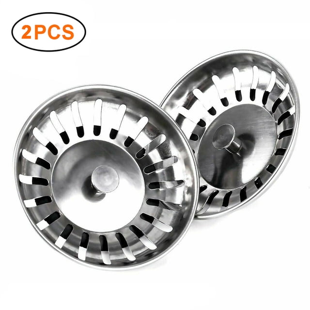 Tapón para fregadero de cocina, 2 uds., filtro antiincrustante para fregadero de cocina de acero inoxidable, tapón de drenaje para cocina, estética elegante