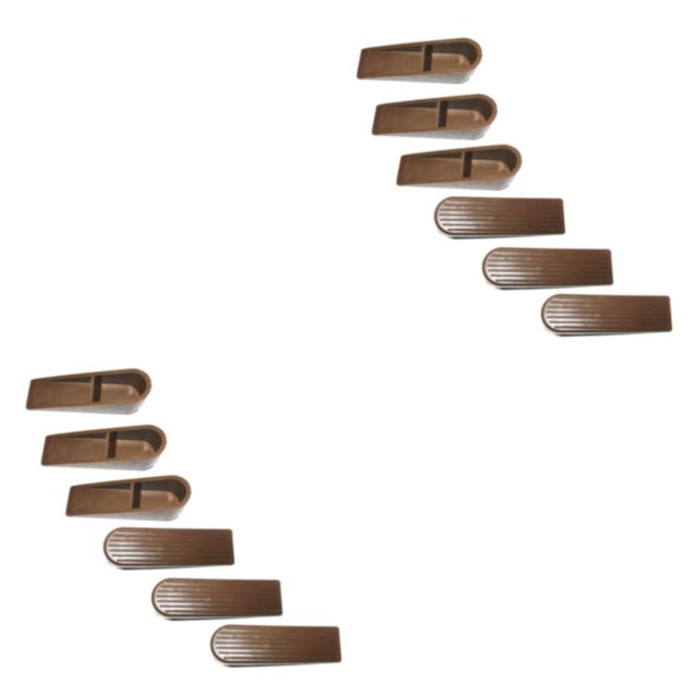 Kearding 6 unids/set cuña de tope de puerta-topes de puerta de aplicaciones amplias de precio asequible flexible moderno y elegante café café 2Conjunto