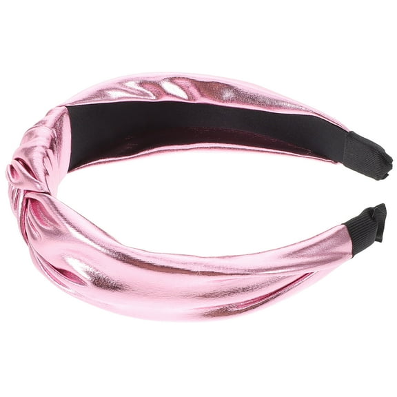 LOLIPPYY Soft Fabric Pink Glitter Headband Knotted Style Trendy Accessory for Valentine Decor
