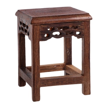 MOVTOTOP Tabouret en Bois pour Plantes d'Intérieur Bois Naturel Marron Robuste Léger 3 Tailles Disponibles