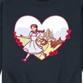 thumbnail image 3 of Wizard of Oz - Dorthy And Toto Heart - Men's Crew Neck Fleece Pullover, 3 of 5