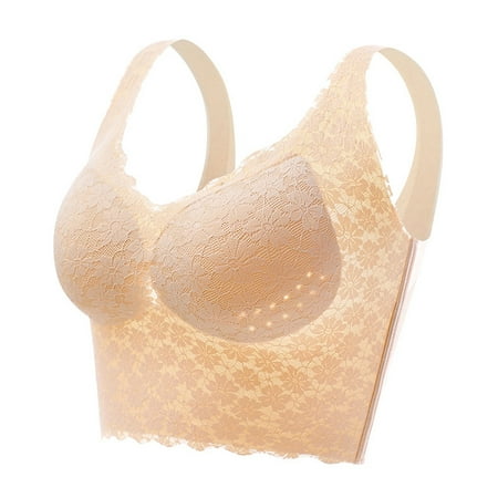 LLYWEY Full-Coverage Sports Bras for Women on Sale No Padding Bra Ladies Bralette Bra Style-999 Women s Plus Compression Bra Feature Adult Female Bralette Sports Bras Beige 46B