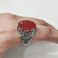 thumbnail image 5 of Carnelian Mans Ring, Natural Carnelian Gents Ring, Birthstone Silver Jewelry, 925 Silver Ring, Birthday Gift, Heavy Mens Ring, Arabic Design, Oxidized Mans Ring, Christmas, Turkey Mens Signet Ring, 5 of 8