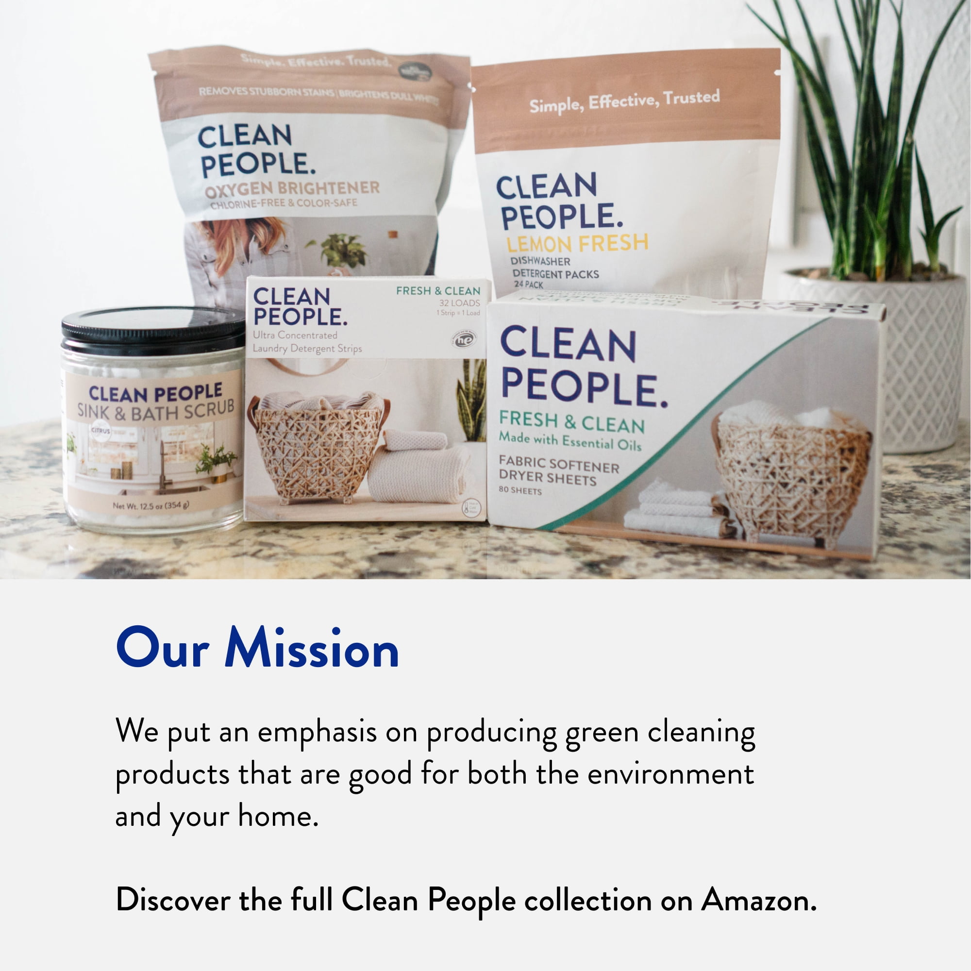 Clean People Laundry Detergent Sheets- Clean Ingredients, Ultra Gentle - Baby (Unscented), 96 Pack