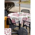 thumbnail image 4 of Outdoor Tablecloth with Umbrella Hole and Zipper, Pink Floral Square Table Cloth 60x60 Inch Waterproof Tablecloth, Spring Summer Modern Flower Leaf Picnic Table Cover for Patio Camping, 4 of 7