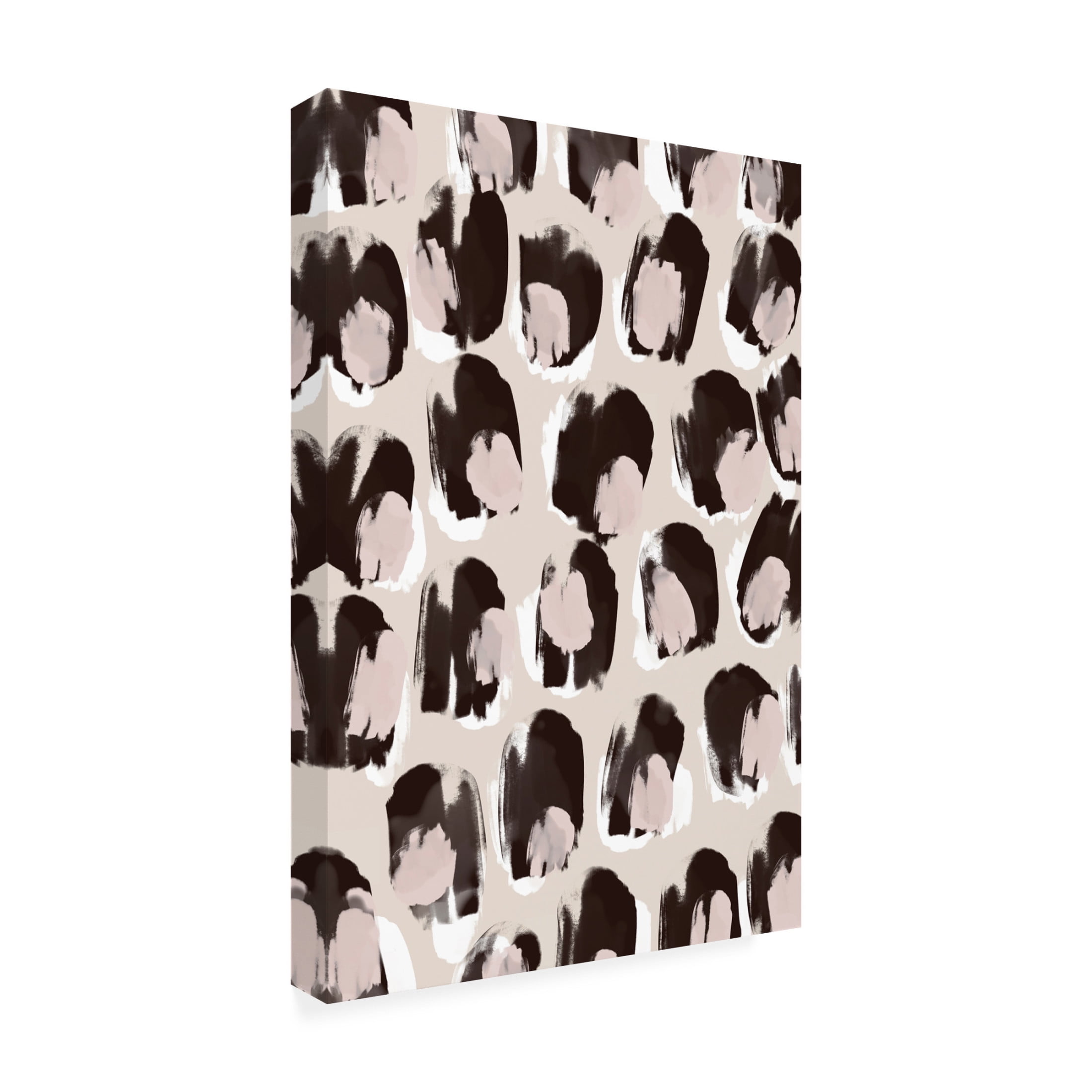 Canvas Wall Art - Treechild 'Big Brown And Beige Dots' Wall Art for Living Room, Bedroom, or Office D?cor by Trademark Fine Art - 30 x 47 Inches