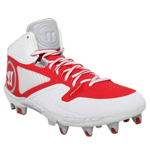 NEW Mens Warrior Adonis 2.0 Mid Lacrosse Cleats White / Red Size 13 M ...