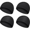thumbnail image 1 of Paquete de 4 gorros para hombre, gorro de algodón suave que absorbe el sudor, forro para casco, gorros para correr y ciclismo, unisex, negro, 1 of 5