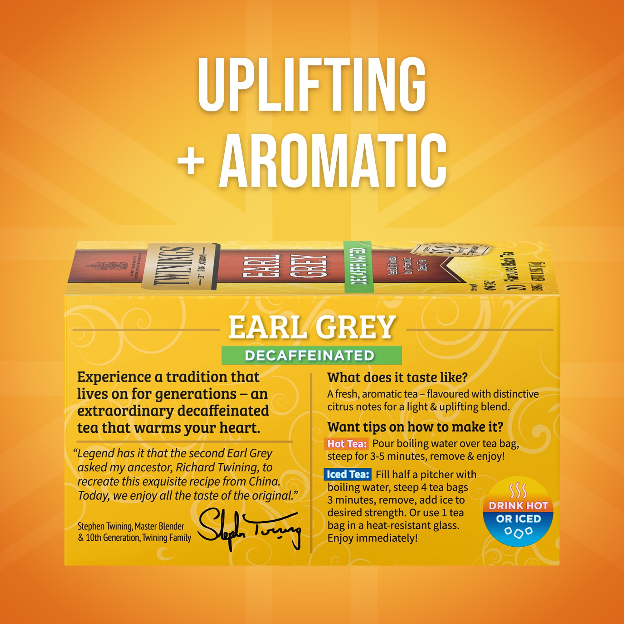 Twinings Decaf Earl Grey Black Tea Bags with Citrus