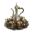 thumbnail image 3 of 7.5oz Vintage Coffee Pot and Cups Set Turkish Tea Set Tea Service Set Tea Set Teapot & Six Teacups Set with Tray for Living Room, Dining Room, Bedroom, Coffee Shop (Bronze), 3 of 14