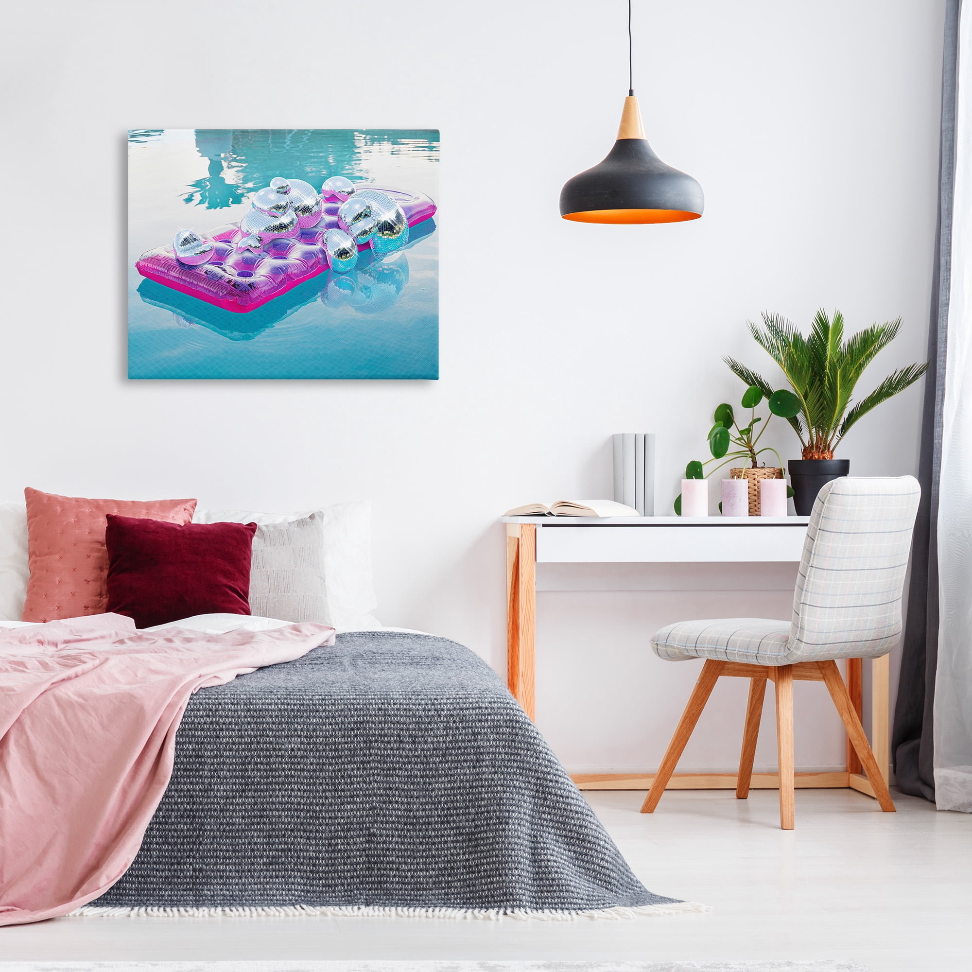 Stupell Industries Summer Pool Disco Balls Abstract Painting Gallery Wrapped Canvas Art Print Wall Art, 40 x 30