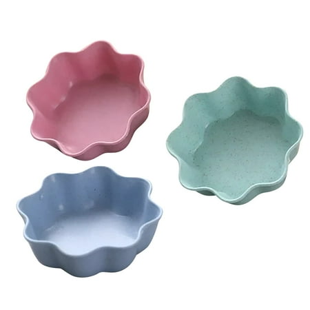 

Clearance! Miyuadkai Set Of 3 Small Wheat Dipping Dishes Dip Bowls Dish Condiment Tableware on Sale Pink